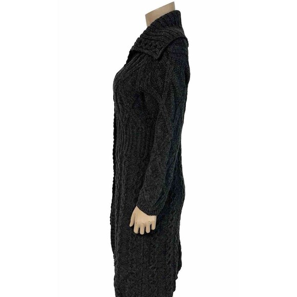 Aran Crafts Black Cable Knit Cardigan - Picture 3 of 10